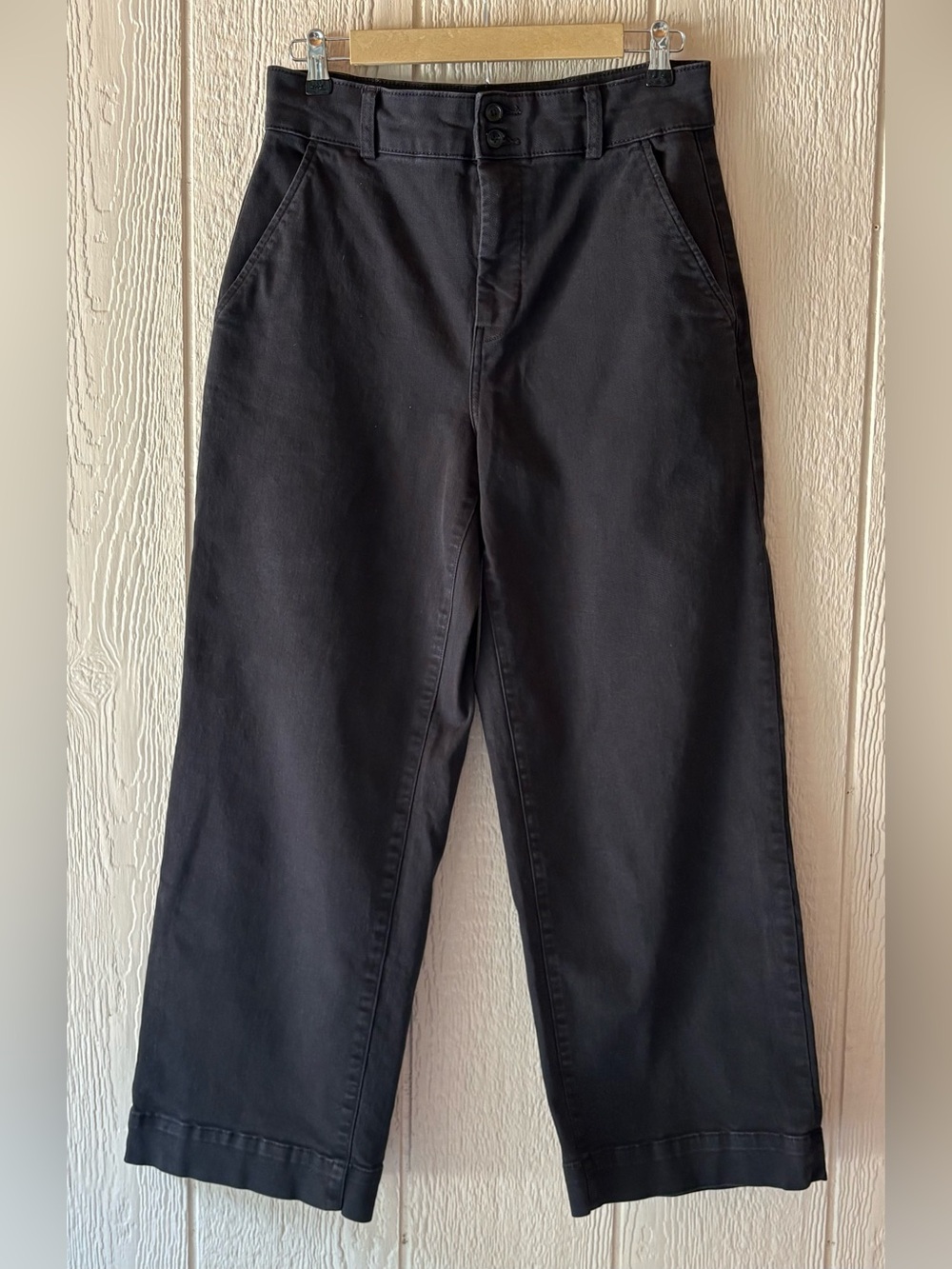 Everlane The Organic Wide Leg Crop Pant Black Size 10